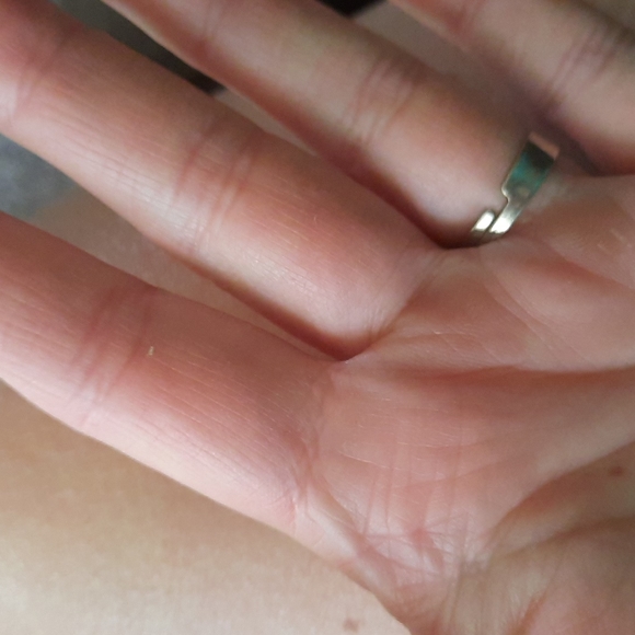 Rustic turquoise ring, boho, adjustable sz - Picture 2 of 2